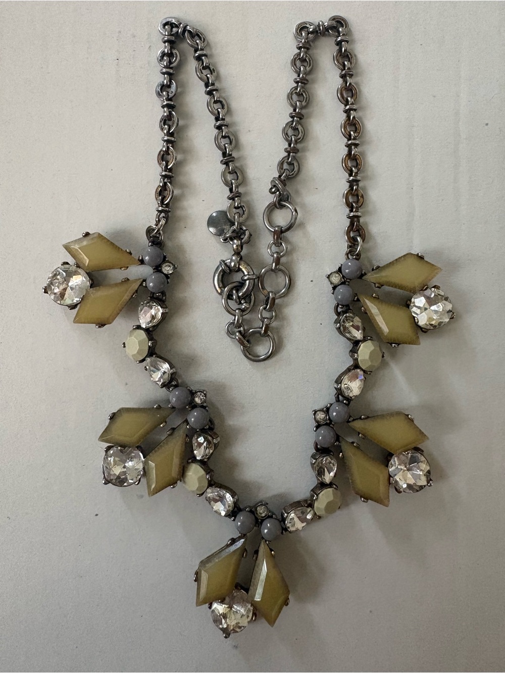 J. Crew Retro Jewel Statement Necklace (Green, Purple, White)